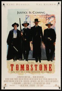 4s749 TOMBSTONE DS 1sh '93 Kurt Russell as Wyatt Earp, Val Kilmer as Doc Holliday!