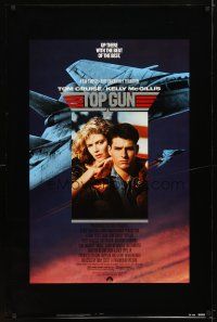 4s755 TOP GUN 1sh '86 great image of Tom Cruise & Kelly McGillis, Navy fighter jets!