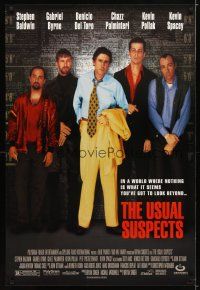 4s780 USUAL SUSPECTS rare recalled 1st printing 1sh '95 Baldwin, Byrne, Kevin Spacey with watch!