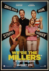 4s804 WE'RE THE MILLERS teaser DS 1sh '13 Jennifer Aniston, Jason Sudeikis, Emma Roberts & Poulter!