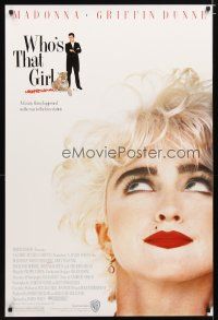 4s815 WHO'S THAT GIRL 1sh '87 great portrait of young rebellious Madonna, Griffin Dunne