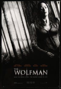 4s826 WOLFMAN teaser DS 1sh '10 cool image of Emily Blunt in forest!