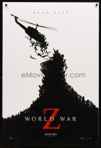 4s835 WORLD WAR Z teaser DS 1sh '13 Brad Pitt, Mireille Enos, Daniella Kertesz, zombie apocalypse!