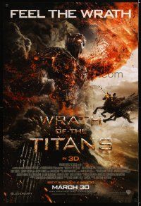 4s837 WRATH OF THE TITANS advance DS 1sh '12 Sam Worthington on pegasus vs enormous titan!