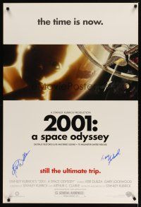 4t158 2001: A SPACE ODYSSEY signed DS 1sh R00 by BOTH Keir Dullea AND Gary Lockwood, Kubrick!