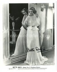 4t541 BETTE DAVIS signed 8x10 REPRO still '90s full-length portrait in gorgeous white gown!