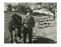 4t573 DARRYL HICKMAN signed 8x10 REPRO still '90s great close up as a cowboy with his horse!