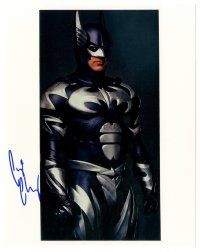 4t602 GEORGE CLOONEY signed color 8x10 REPRO still '00s cool portrait in full costume as Batman!