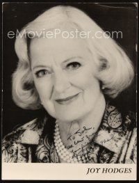 4t387 JOY HODGES signed 8.5x11 publicity still '90s head & shoulders portrait much later in life!