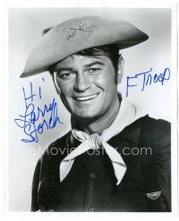 4t662 LARRY STORCH signed 8x10 REPRO still '90s smiling portrait in uniform from TV's F Troop!