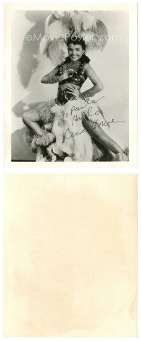 4t409 LENA HORNE signed 8.25x10 still '40s sexy portrait in skimpy feathered showgirl outfit!