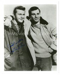 4t677 MARTIN MILNER signed 8x10 REPRO still '80s cool portrait with George Maharis from Route 66!