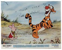 4t706 PAUL WINCHELL signed color 8x10 REPRO still '90s on image with Tigger and Piglet!