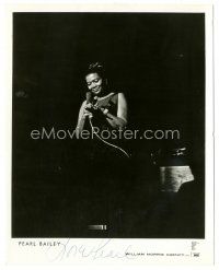 4t447 PEARL BAILEY signed 8x10 music publicity still '50s the famous singer performing on stage!