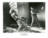 4t725 REX REASON signed 8x10 REPRO still '90s cool portrait whacking alien from This Island Earth!