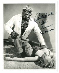 4t734 ROBERT CLARKE signed 8x10 REPRO still '90s in monster makeup kneeling over Patricia Manning!