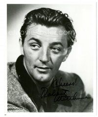 4t737 ROBERT MITCHUM signed 8x10 REPRO still '90s great smiling head and shoulders portrait!
