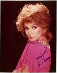 4t524 ANN-MARGRET signed color 8x10 REPRO still '90s sexy head and shoulders portrait in pink dress