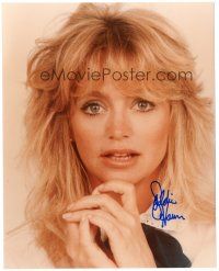 4t609 GOLDIE HAWN signed color 8x10 REPRO still '80s wonderful close up image of the sexy blonde!