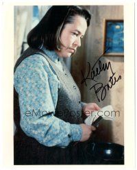 4t651 KATHY BATES signed color 8x10 REPRO still '90s holding straight razor from Misery!