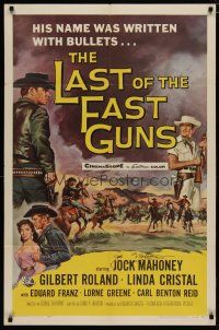 4t170 LAST OF THE FAST GUNS signed 1sh '58 by Jock Mahoney, his name was written with bullets!