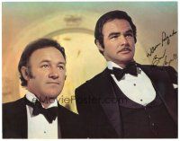 4t234 LUCKY LADY signed color 11x14 still '75 by Burt Reynolds, who's close up with Gene Hackman!
