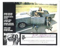 4t020 MONTE HELLMAN signed REPRO LC '10 on a portrait w/ top stars & car from Two-Lane Blacktop!