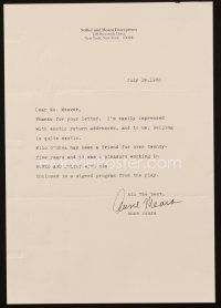 4t036 ANNE MEARA signed letter '88 discussing working with Milo O'Shea in Romeo & Juliet!
