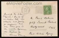 4t026 BRUNO FRANK signed postcard '39 sent by The Hunchback of Notre Dame screenwriter to Kohner!
