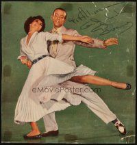 4t018 CYD CHARISSE signed magazine ad '50s great image dancing with Fred Astaire!