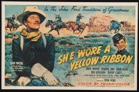 4t004 JOHN AGAR signed REPRO pressbook spread '80s artwork for She Wore a Yellow Ribbon!