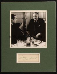 4t033 SYDNEY GREENSTREET signed signed album page in matted display '80s w/Bogart in Maltese Falcon!