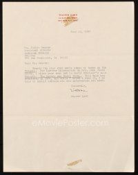 4t058 WALTER LORD signed letter '87 from the author of A Night to Remember, the Titanic book!