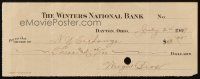 4t024 WRIGHT BROTHERS signed check 1909 Orville spent $3.05 at the New York Exchange!