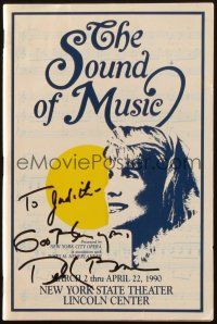 4t083 DEBBY BOONE signed playbill '90 when she appeared on stage in The Sound of Music!