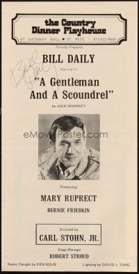 4t080 BILL DAILY/BERNIE FRIEDKIN signed playbill '80s both on stage in A Gentleman & A Scoundrel!