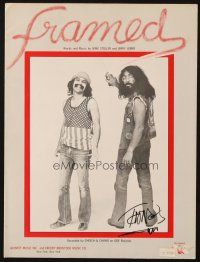 4t015 TOMMY CHONG signed sheet music '76 from Framed, one of their very best songs!