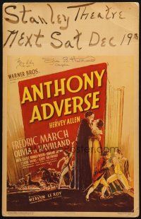 4t001 ANTHONY ADVERSE signed WC '36 by BOTH director Mervyn LeRoy AND Olivia De Havilland!