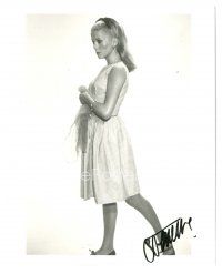 4t553 CATHERINE DENEUVE signed 8x10 REPRO still '90s full-length profile portrait in white dress!