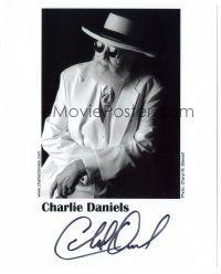 4t287 CHARLIE DANIELS signed 8x10 music publicity still '00s great portrait of the country singer!