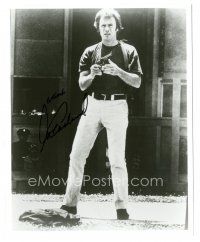 4t563 CLINT EASTWOOD signed 8x10 REPRO still '90s with .44 Magnum gun as Dirty Harry!