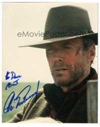 4t566 CLINT EASTWOOD signed color 8x10 REPRO still '90s close up western portrait from Unforgiven!