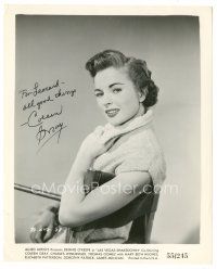 4t295 COLEEN GRAY signed 8.25x10 still '55 great sexy seated close up from Las Vegas Shakedown!