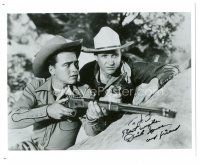 4t578 DICKIE JONES signed 8x10 REPRO still '90s pictured w/ Gene Autry, western image w/ rifle!
