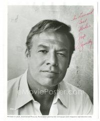 4t339 GEORGE KENNEDY signed 8.25x10 still '60s great youthful head & shoulders portrait!