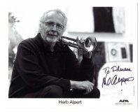 4t350 HERB ALPERT signed 8x10 music publicity still '12 great portrait with his trumpet!