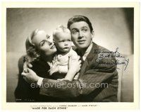 4t362 JAMES STEWART signed 8x10.25 still '39 w/ Carole Lombard & baby in Made For Each Other!