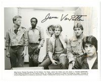 4t363 JAMES VAN PATTEN signed 8x10 still '83 great portrait with his co-stars in Young Warriors!