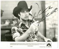 4t382 JOHN TRAVOLTA signed 8.25x9.75 still '80 great close up wearing hat from Urban Cowboy!