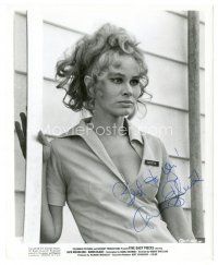 4t397 KAREN BLACK signed 8x10 still '70s sexy c/u with her shirt half open from Five Easy Pieces!
